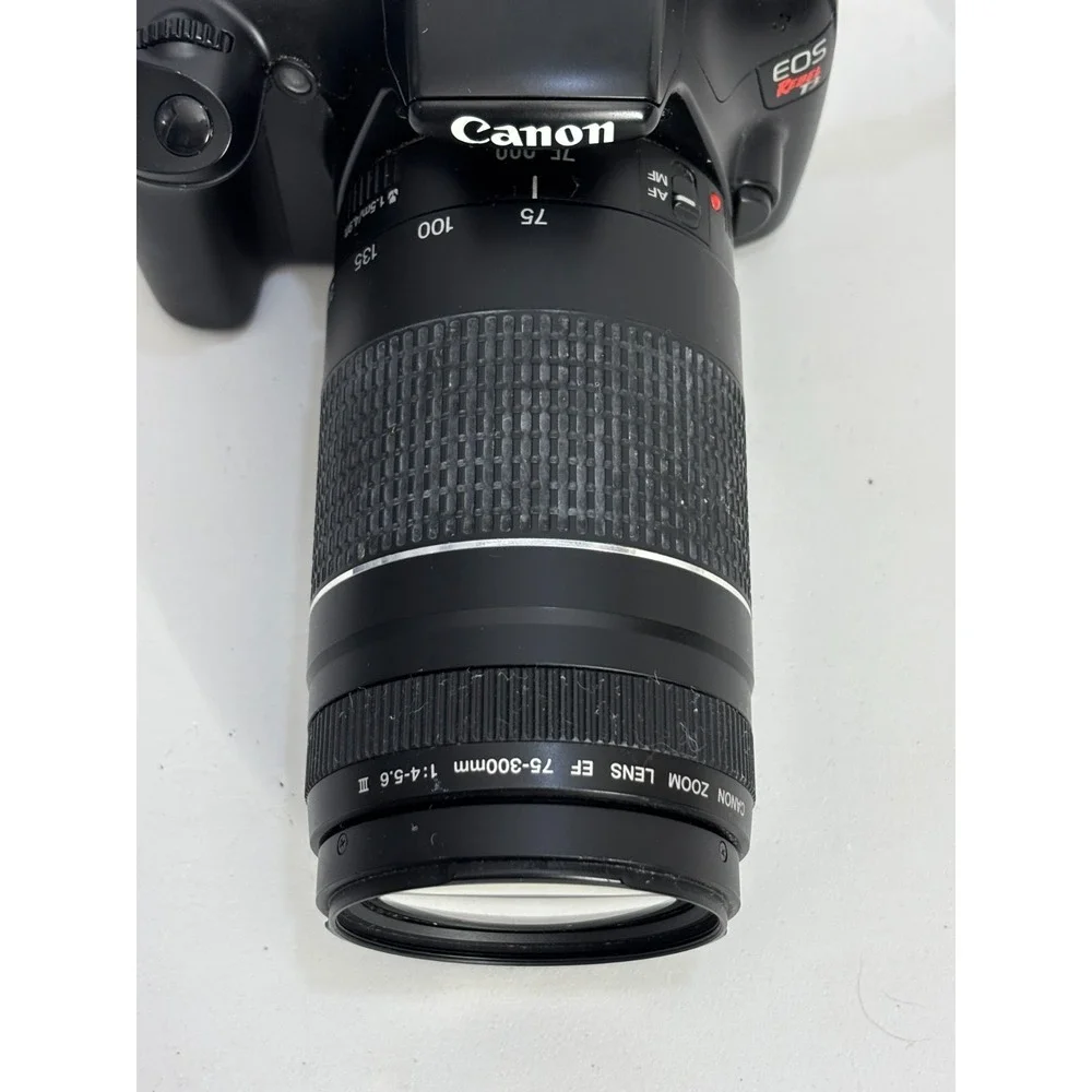Canon EOS Rebel T3 12.2 MP DSLR Camera W/Telephoto Zoom Lens & Battery Black